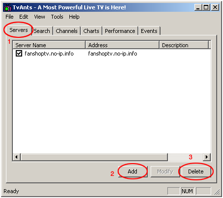 TVAnts Servers list, p2p streams